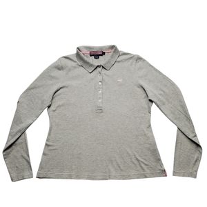 Vineyard Vines Long Sleeve Polo Shirt, Gray L